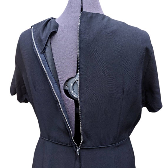 Vintage 50s black crepe wiggle dress - image 8