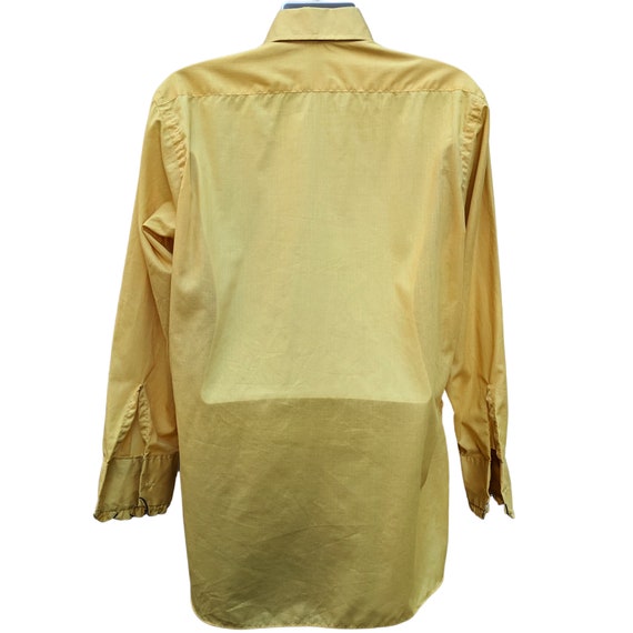 Vintage 70s ocher yellow ruffled tuxedo shirt wit… - image 7