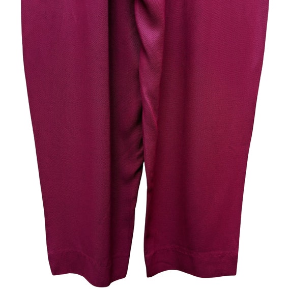 Vintage 80s deep red high waist rayon trousers - image 6