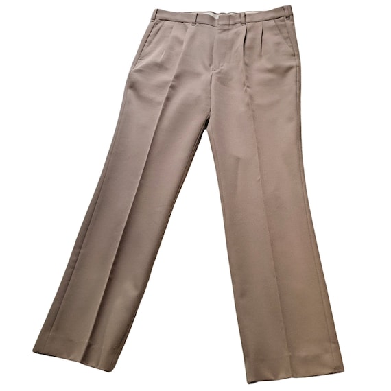Vintage 70s High Waist Pleated Straight Leg Pants, Light Vintage 70s High Waist Pleated Straight Leg Pants, Light