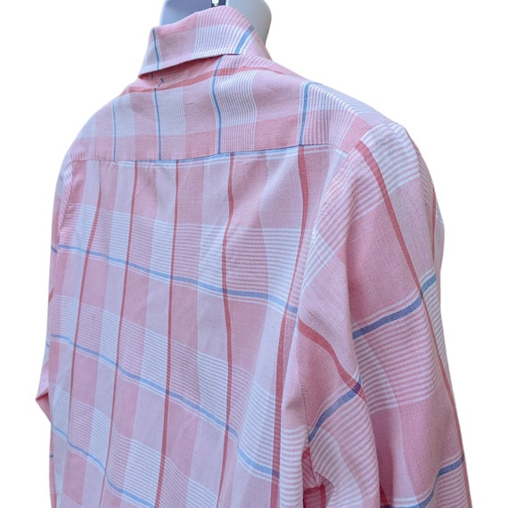 Vintage 80s pastel pink and blue plaid shirt by C… - image 8