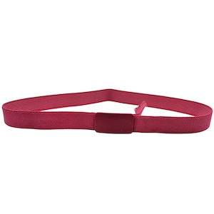 Vintage 80er Jahre Fuchsia Magenta Pink Schnalle schmaler elastischer Taillen Gürtel