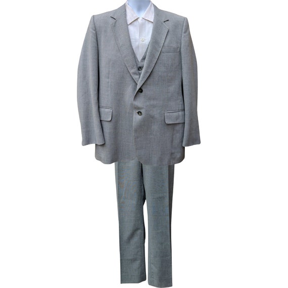 Vintage GUCCI Size 8 Gray Wool Rayon Heather Single Breasted Pants Suit For  Sale at 1stDibs