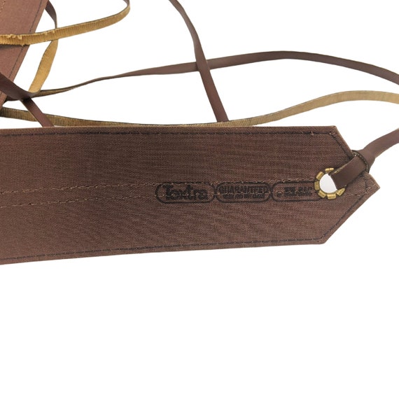 Vintage 1960s or 70s 2 tone brown tie belt, cotto… - image 5