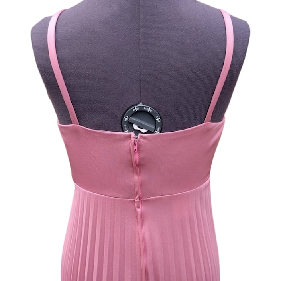 Vintage 70s dusty rose pleated skirt dress - image 7