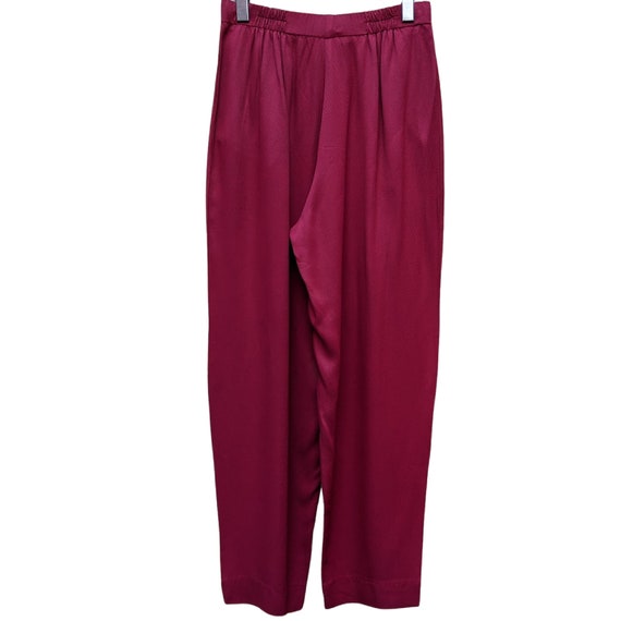Vintage 80s deep red high waist rayon trousers - image 5
