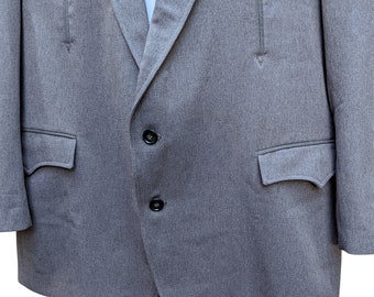 80's vintage double set up suit シックブラウン Vintage 70s or Early 80s Taupe Grey Brown Western Suit by