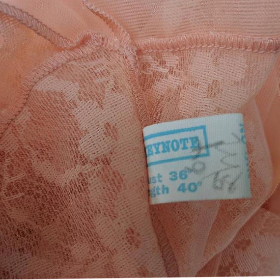 Vintage 60s peach lace and chiffon dress slip - image 9