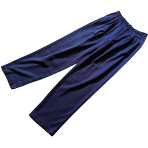 Vintage 80's royal blue high waist pleated front trousers