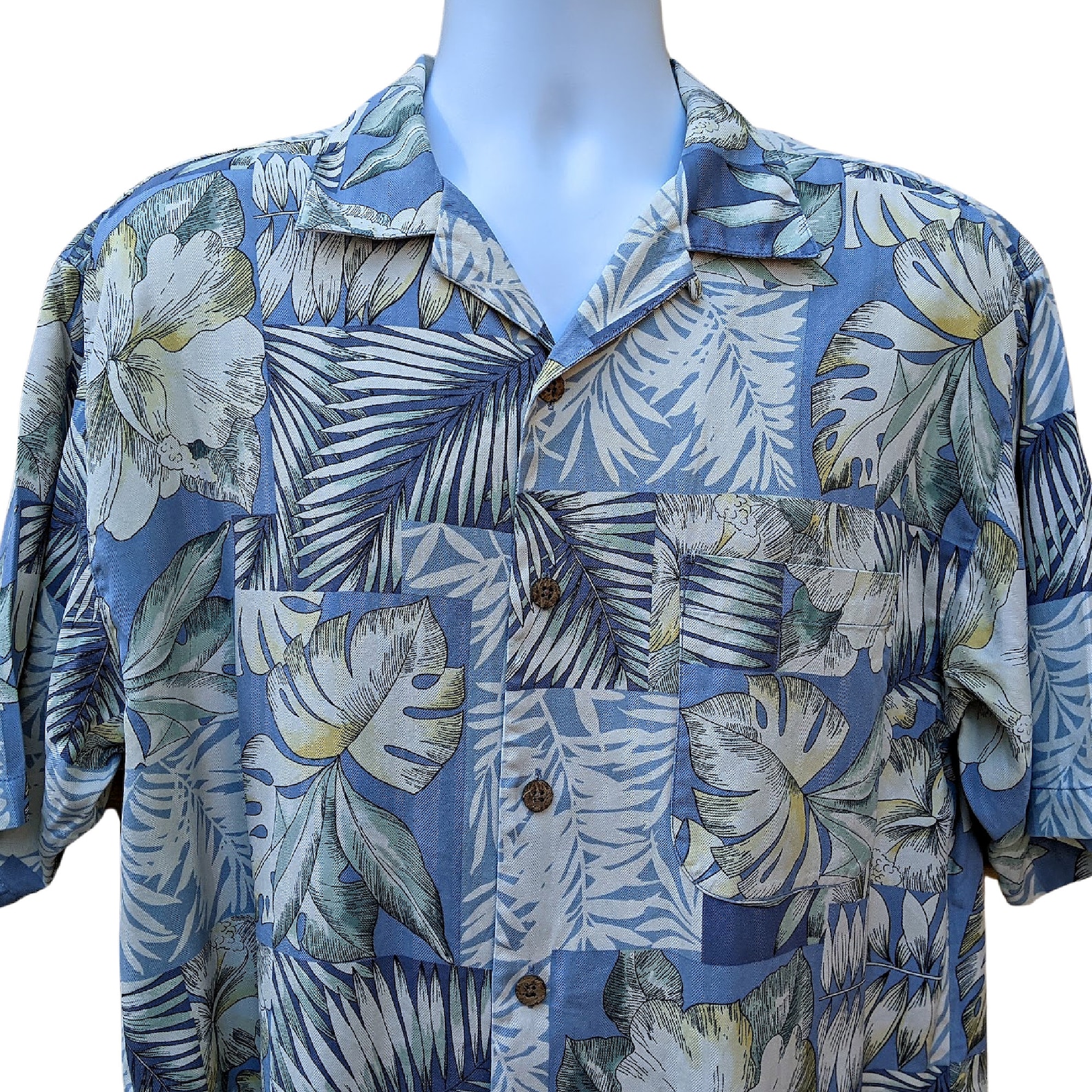 Vintage Blue and White Silk Tommy Bahama Shirt 100% Silk - Etsy UK