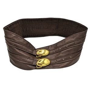 Vintage 1970 or 80s wide dark brown faux leather belt