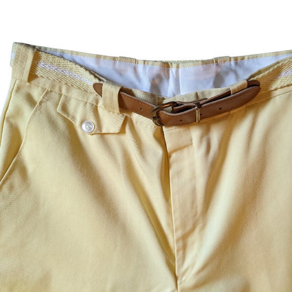 Vintage 70s or 80s pale yellow high waist flat fr… - image 3