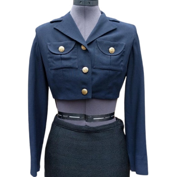 Vintage 1930's or 40's navy crop military style j… - image 1