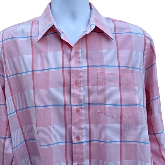 Vintage 80s pastel pink and blue plaid shirt by C… - image 2