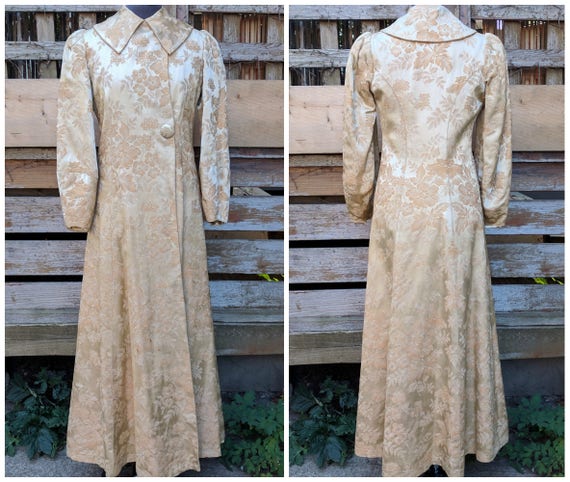 Vintage 1940's full length gold brocade opera jack