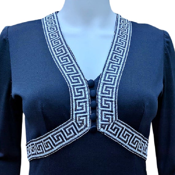 Vintage 60s black and silver long sleeve high wai… - image 3