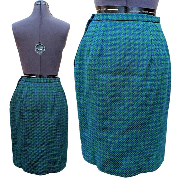 Heritage Houndstooth-  Green Navy Check 026 main image 1