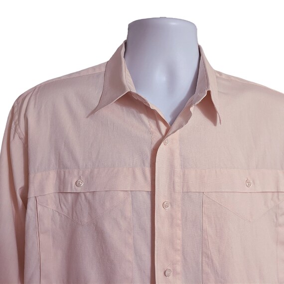 Vintage 80s men's shirt, pale pink 80s shirt, 2 p… - image 2