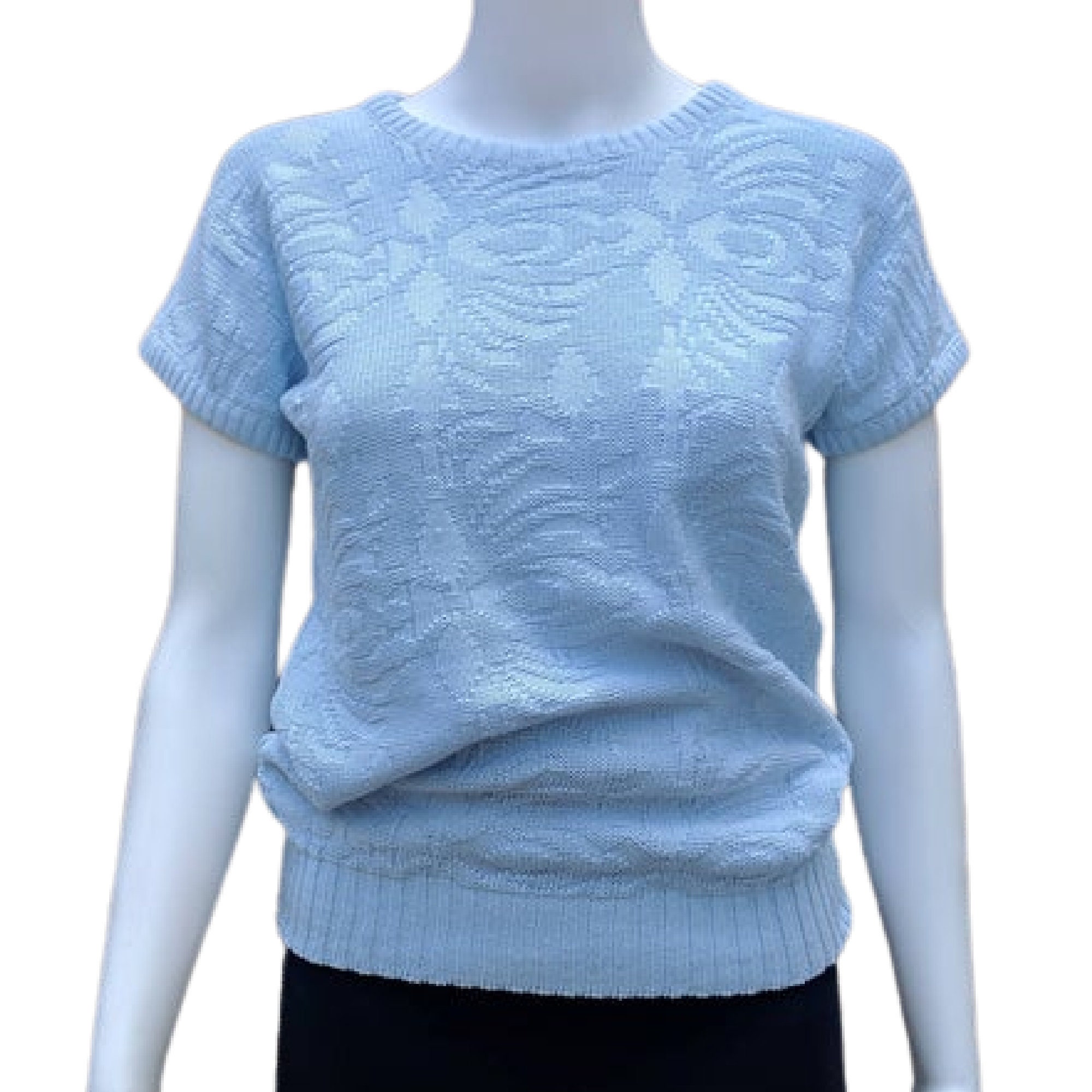 Vintage 80s Powder Blue Short Sleeve Loose Fit Knit Top - Etsy