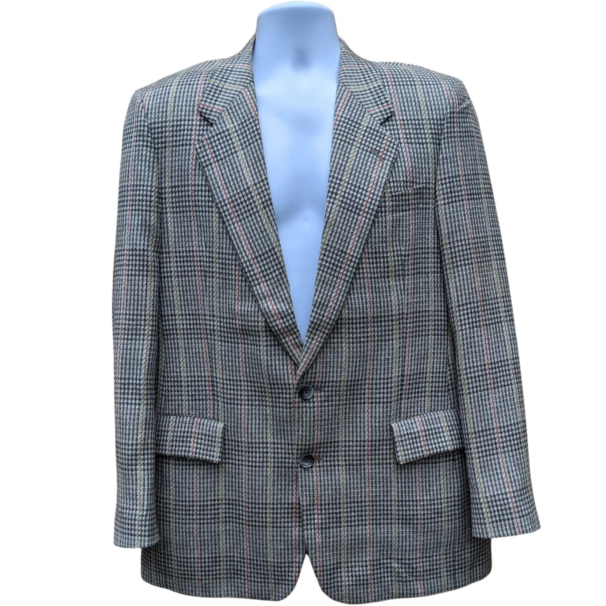 Vintage 80s Glen Check Wool Sportcoat - Cambridge 40R - Etsy
