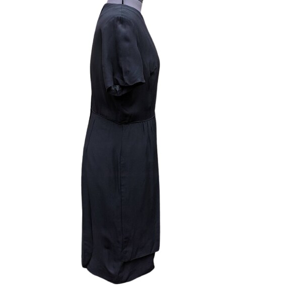 Vintage 50s black crepe wiggle dress - image 5