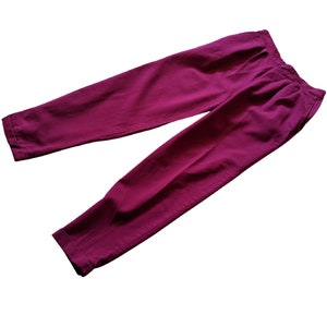 Vintage 80's deep raspberry pink high waist pleated front trousers with cuff