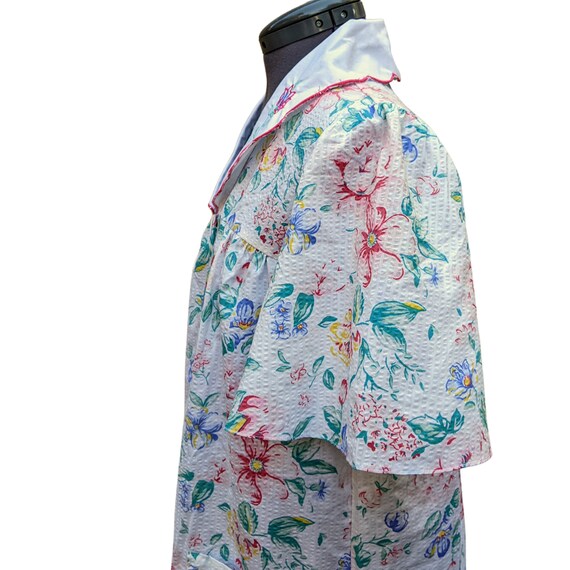 Vintage 80's or 90s floral cotton blend smock / h… - image 4