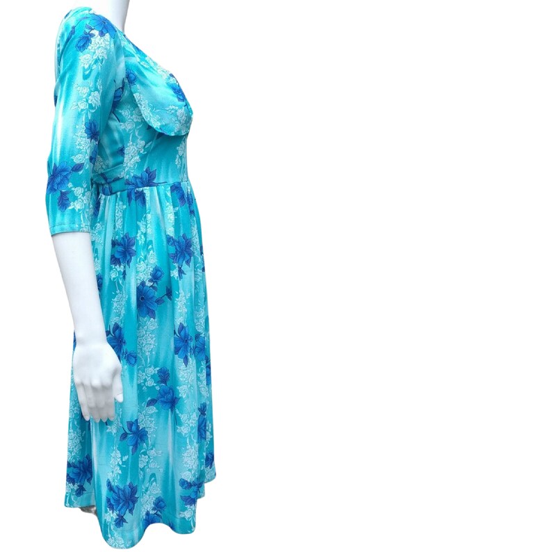 Vintage 1960/'s blue floral day dress