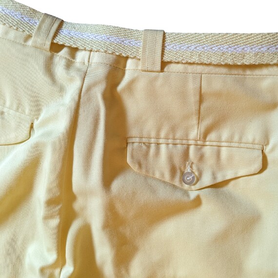 Vintage 70s or 80s pale yellow high waist flat fr… - image 7