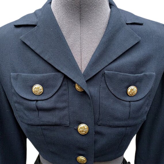 Vintage 1930's or 40's navy crop military style j… - image 2