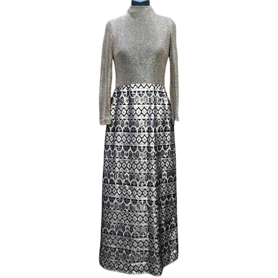 Vintage 1960's gold and black evening gown