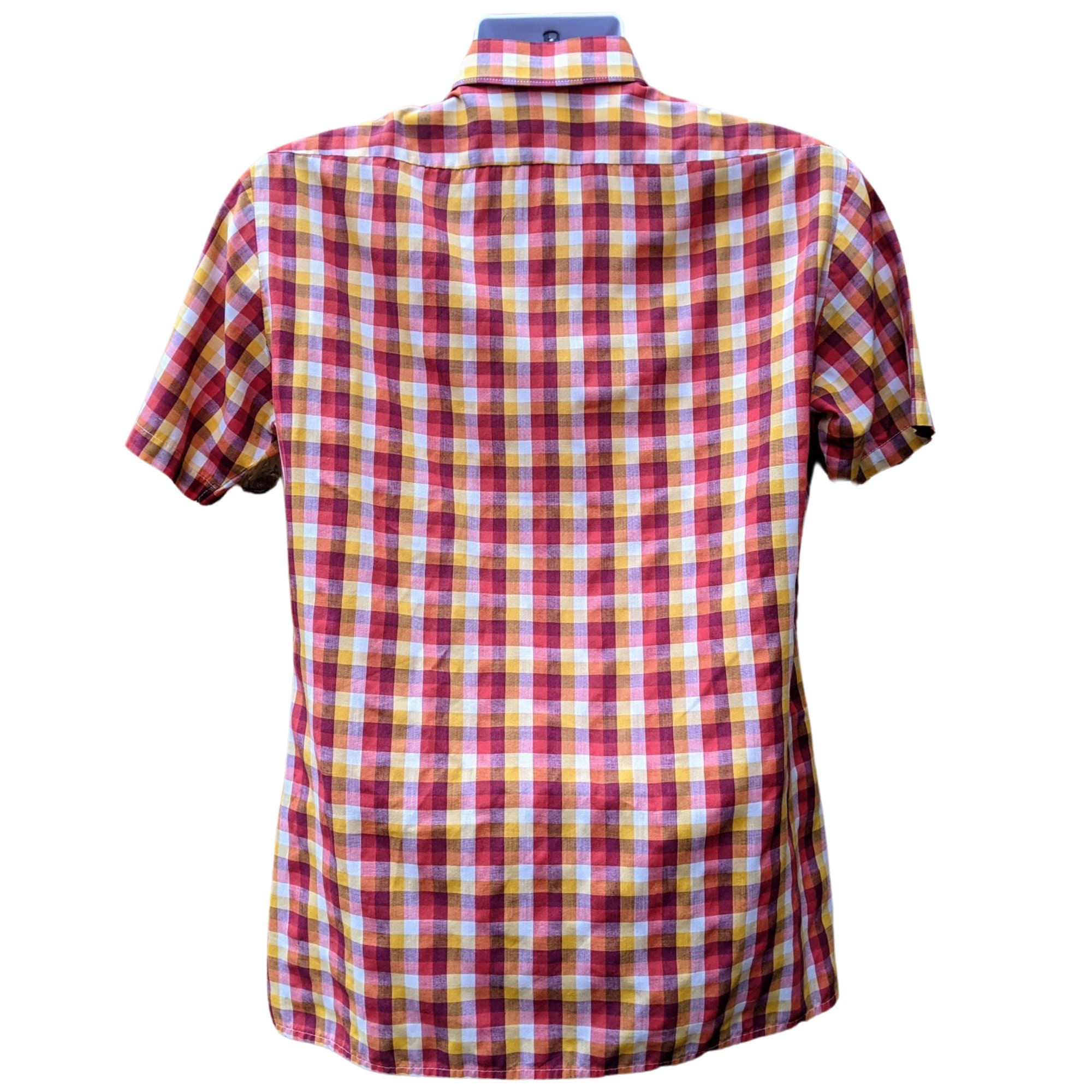 Vintage 60s Red Yellow and White Check Short Sleeve Shirt - Etsy Ireland