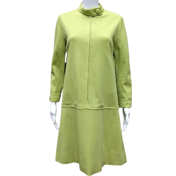 Vintage chartreuse mod zipper front dress by Marie