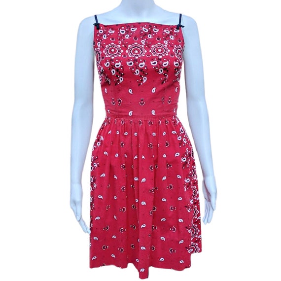 Vintage red bandanna pattern fit and flare rockabi