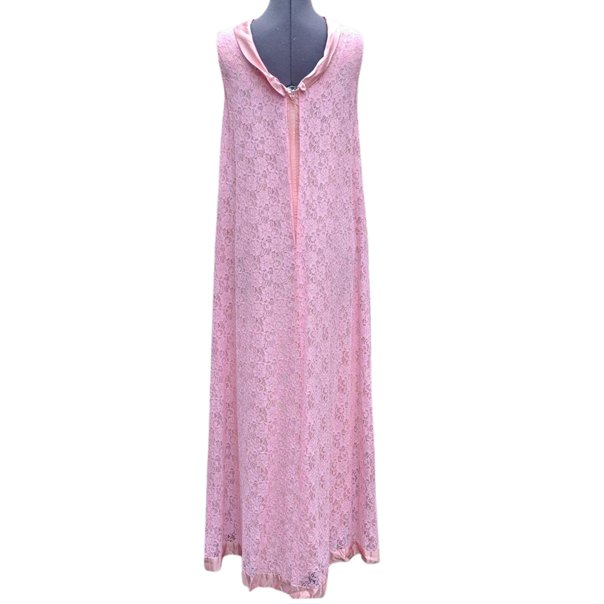 Vintage 60s Pink Lace Full Length Baby Doll Evening Gown Dress Etsy