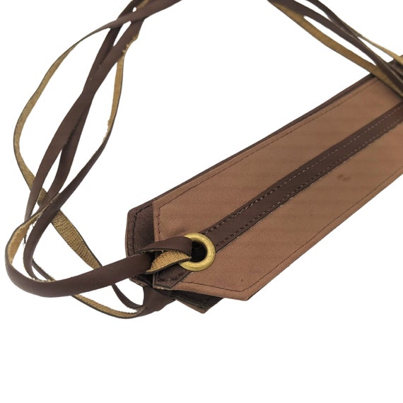 Vintage 1960s or 70s 2 tone brown tie belt, cotto… - image 7