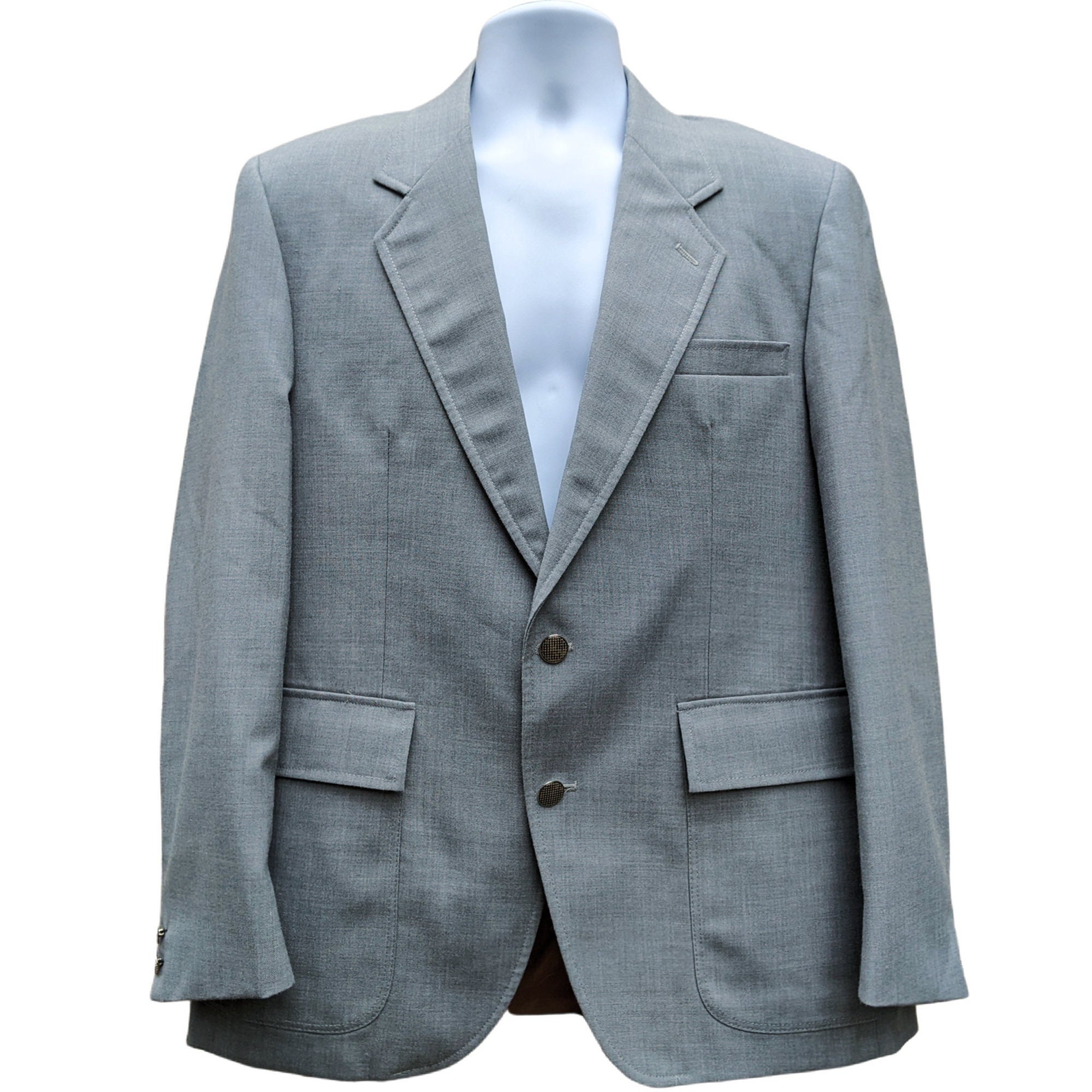 Vintage 1970s Blue Grey Men