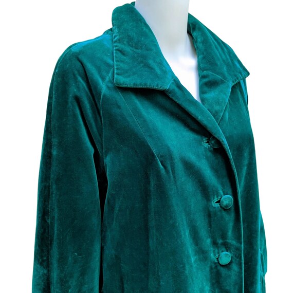 Vintage 1950s Emerald Green Velvet Evening Coat