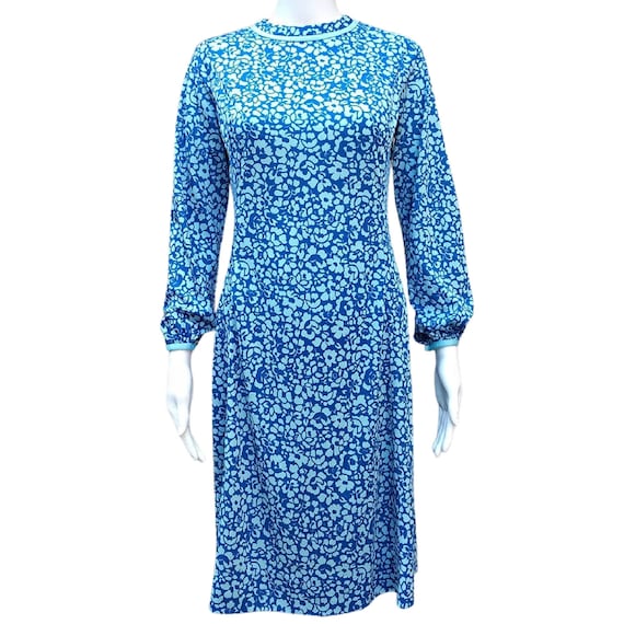Vintage 1960's royal blue and baby blue sheath dre