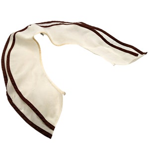 Vintage 1950s or 60s antique white chiffon with brown edge, detached collar for dresses and blouses