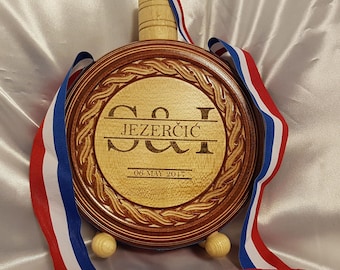 Cuturica croate, taille L, 500 ml, ancien ou nouveau grb, initiales, personnalisé pour toute occasion