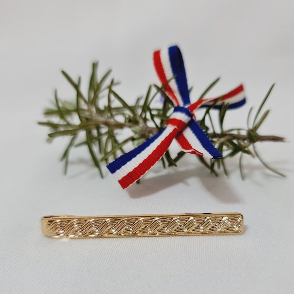 Croatian Tie Bar, Tie Clip with the Croatian Pleter, Gold Color