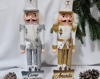 Personalized Silver or Gold Nutcracker with Family Name, 30cm, 1pcs