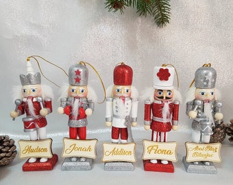 Personalized Glitter Nutcracker Christmas Ornament, 12cm
