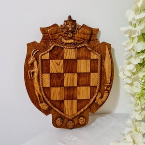 Wooden Old Croatian Grb, Handcrafted Wall Decor