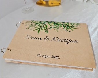Personalized Wooden Wedding Guest Book, Album, 30x22cm