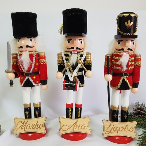 Personalized Black and White Nutcracker With Family Name 25cm Etsy