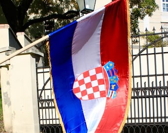 Kroatische vlag met de nieuwe Grb, 3 maten