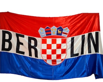 Personalized Croatian Flag with the Old or New Grb, 3 Sizes