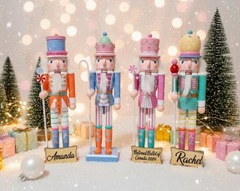 Personalized Candy Colorful Nutcracker with Family Name, 30cm, 11.8"